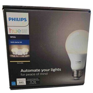 Philips Hue White A19 Smart Light Starter Kit 60W LED (4 bulbs) 472001